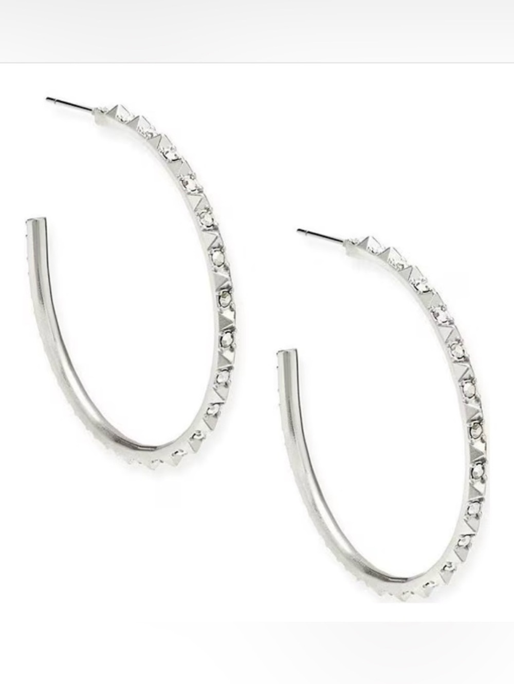 Kendra Scott Crystal Veronica Hoop Earrings silver and iridescent